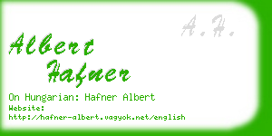 albert hafner business card